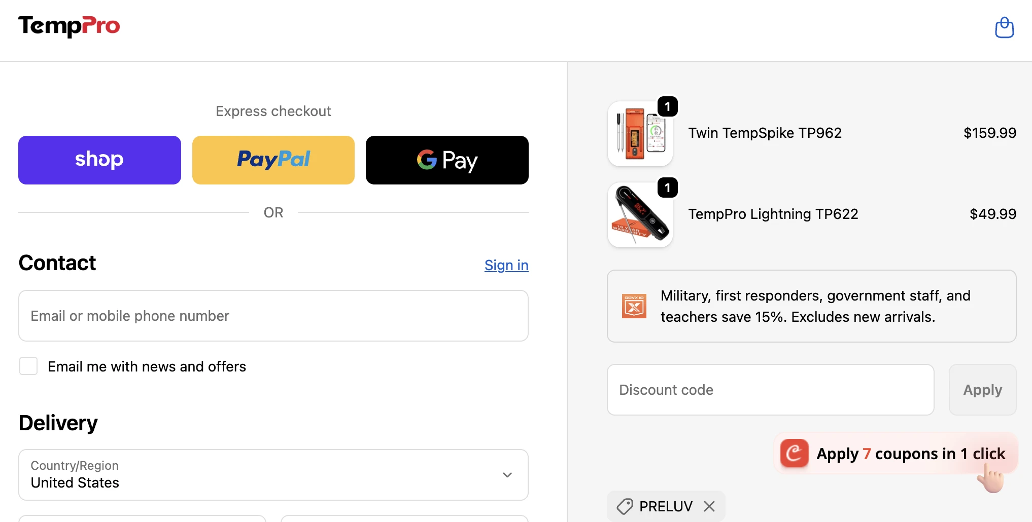 Use Promo Code PRELUV for 25% OFF Everything at TempPro
